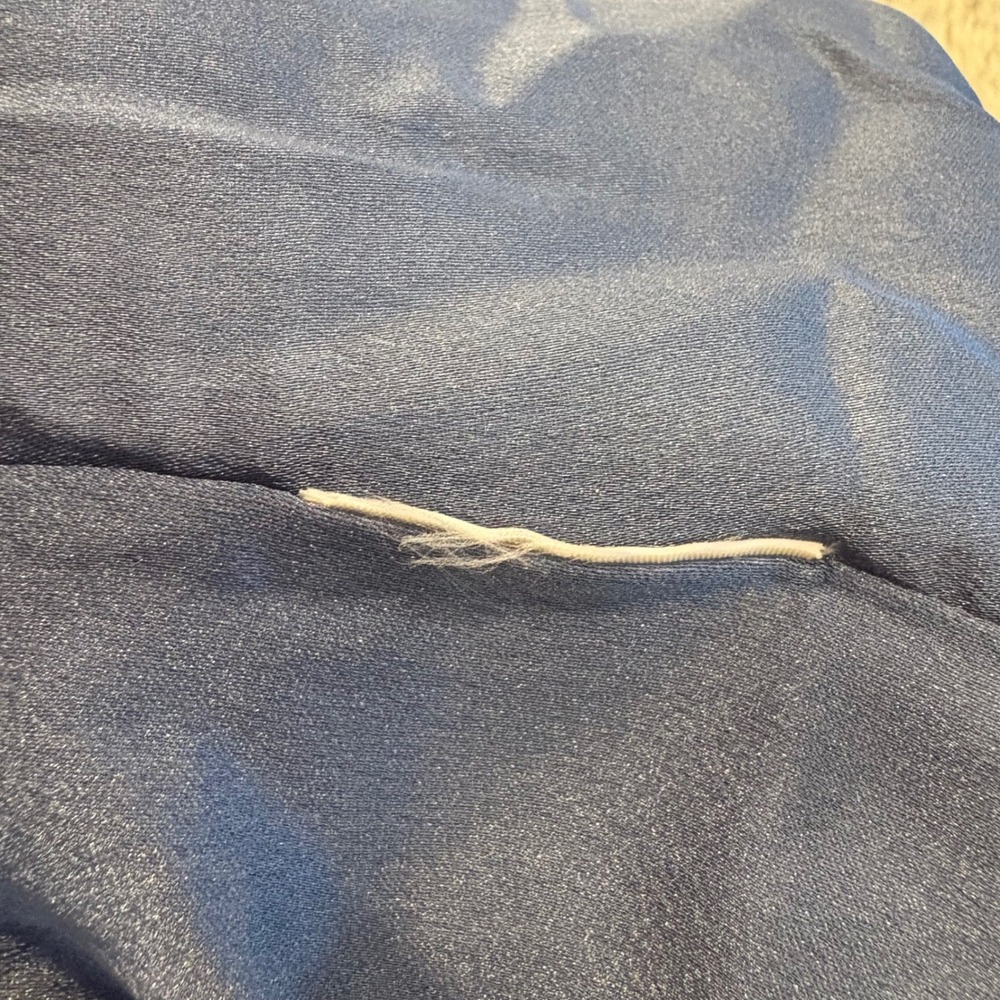 Abercrombie & Fitch Giselle‎ Pleat Mini Dress Blue Satin M Wedding Cocktail NWT - Picture 9 of 11